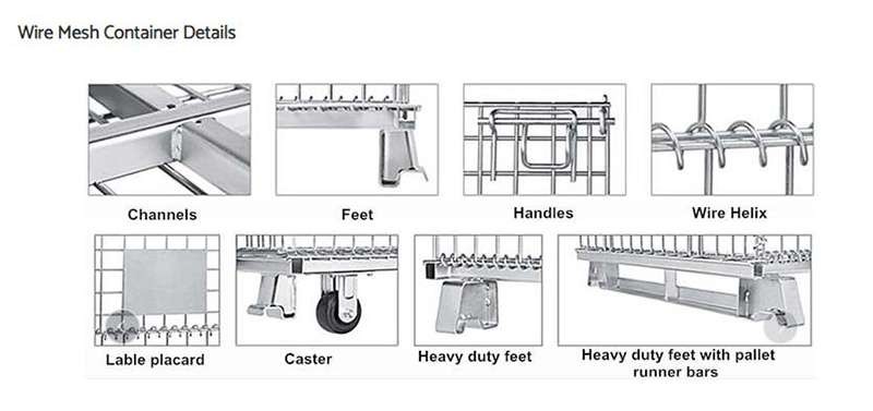 SGS Welded Wire Mesh Cage 1200kg Collapsible Wire Cage For Workshop