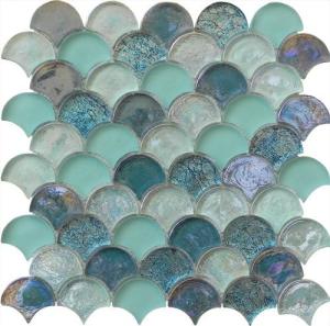 Wholesale Light green wall background water waving glass mosaic from china suppliers
