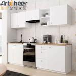 Small Room Grey Kitchen Cabinet with Modern and Stylish Half Bullnose Countertop