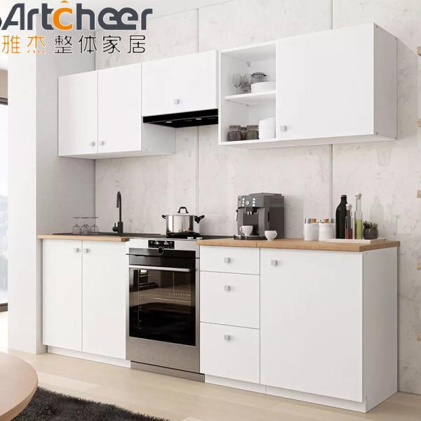 Small Room Grey Kitchen Cabinet with Modern and Stylish Half Bullnose Countertop