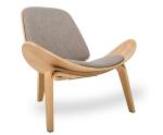 Modern Leisure Shell Chair Lounge Chair In Dark Brown Leather