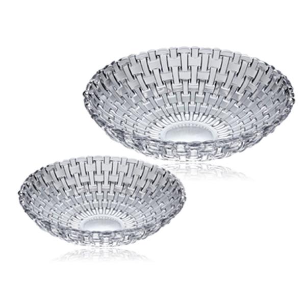 Classic Design Fruit Bowl Salad Bowl Woven Collection Clear Weave Glass Bowl