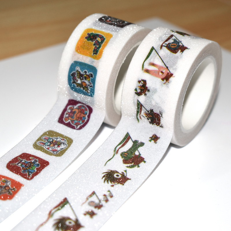 Japanese Washi Masking Tape Custom Printed Colored Glitter Washi Tape