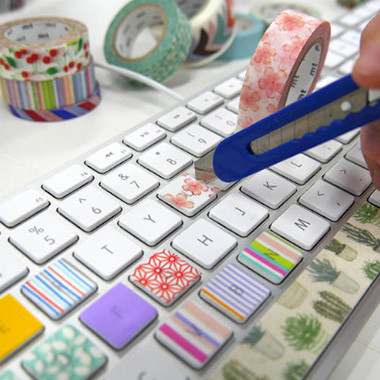 Writable Beautiful Washi Paper Tape , Patterned Paper Masking Tape For Craft Deco