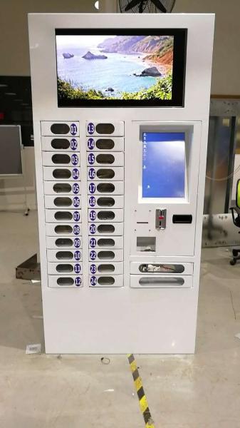 E-Wallet Opearted Cabinet Locker Mobile Phone Charging Station With 21" Touch