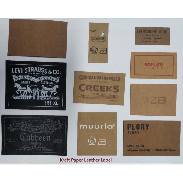 Handmade PU Debossed Leather Patch Velcro Backing For Garment