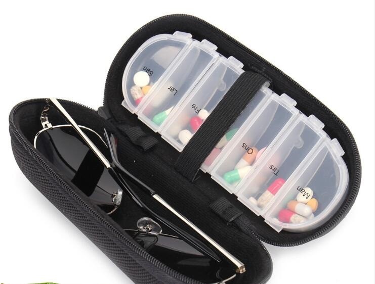 Weekly unique design spring push button medicine box, Monthly plastic medicine storage box for 31 day, case, box, contai