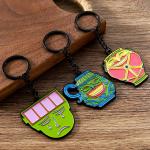Customized Key Rings Souvenirs Car Company Logo Key Chain Zinc Alloy Black White