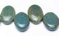 Wholesale Chunky Jewelry Beads Blue Ceramic Top Drilled Ovals, 13 Beads Per Strand from china suppliers