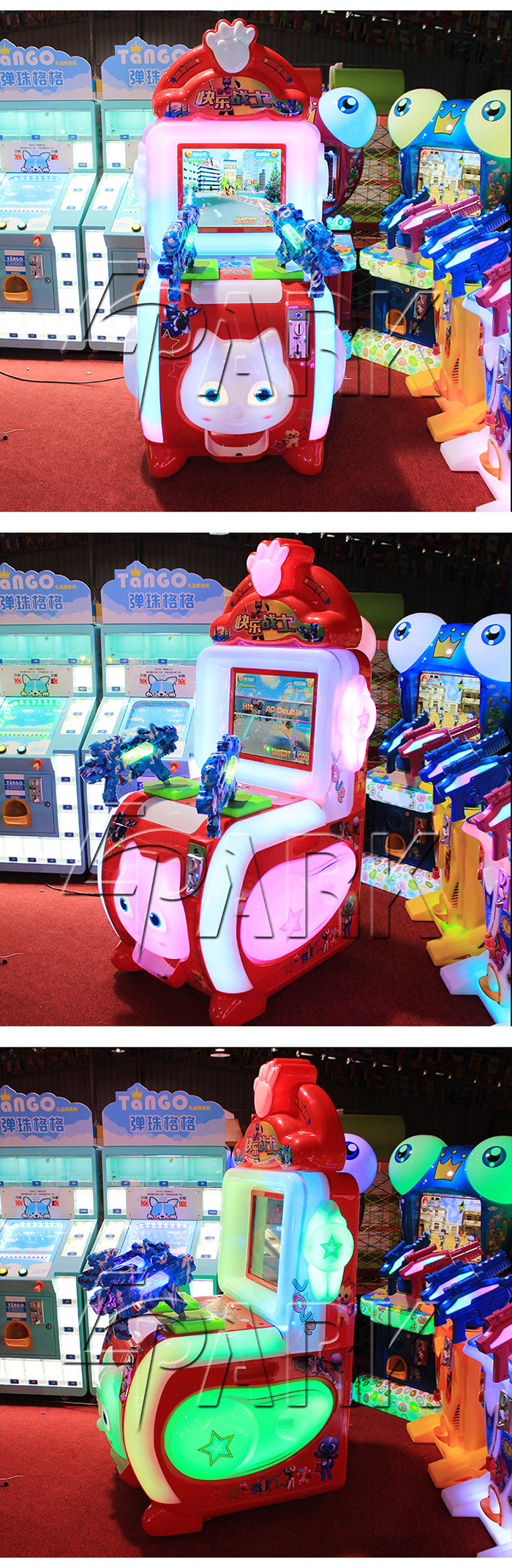 Super Attractive Kids Shooting Gun Games Happy Warrior Prize Out Game Machine