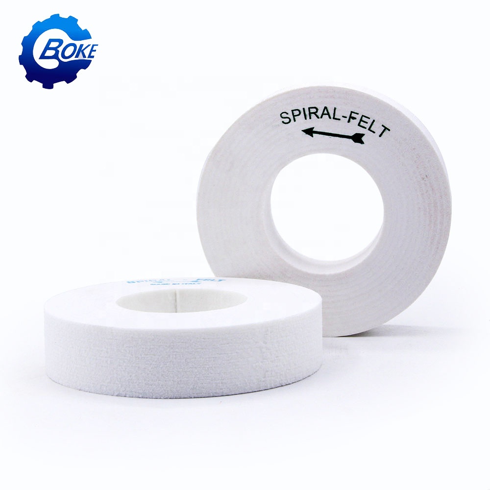 BOKE Factory high quality glass polishing spiral felt wheel for beveling machine
