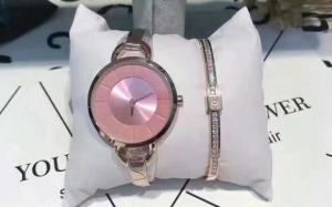 Wholesale wrist watch with diamonds ring pink dial Ladies' fashion watch from china suppliers