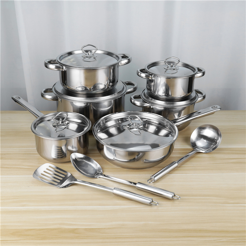 Restaurants 410 Stainless Steel Pot Set 15pcs For Kitchen Cooking