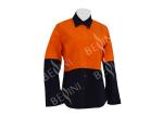 Spring / Summer Womens Workwear Shirts , Ladies Cotton Work Shirts Long Sleeve