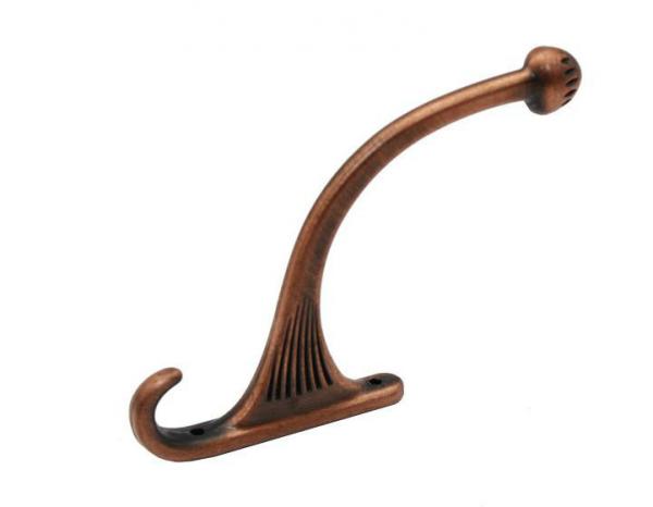 Quality Red Antique Copper Double Coat Hooks Decorative Wall Hook for sale