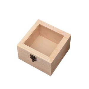 Wholesale Unfinished Acrylic Top Wooden Packaging Box Decorations Jewelry Wooden Display Box from china suppliers