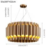 Led Chandelier For Living Dining Room Luxury Gold Stainless Steel Lamp Modern