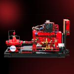 Red High Pressure Fire Fighting Pumps / Hospitals Diesel Fire Pump Package