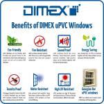 Sound Proof Sliding Window Systems UPVC Profiles 2.0 mm DIMEX E55