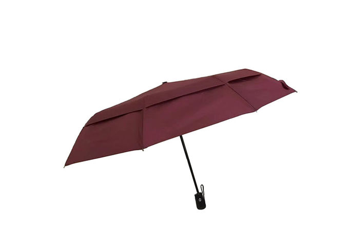 Pongee Collapsible Golf Umbrella 25 Inch 9 Ribs Rubber / Plastic Handle