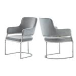 Metal Frame 54x58x84cm European Style Dining Chair 10kg with flannel seat