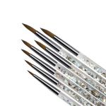 Glitter Handle Nail Art Brush Size 5-7 Kolinsky Acrylic Liquid Nail Art Tools