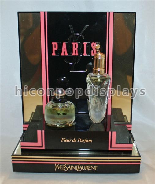 Paris Cosmetics Merchandising Store Fixtures Acrylic Perfume Display Stand 3