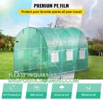 Portable Plant GreenHouse Zippered Door Windows, Galvanized Steel Hoops, Glass