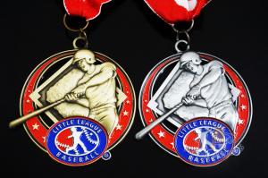 Wholesale Baseball 3D Effect Metal Sports Award Medals Antique Gold / Silver Plating from china suppliers