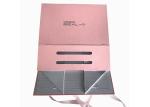Embossing Logo Folding Gift Boxes Pink Color Rose For Clothing Packaging