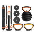50KGS 51cm Cast Iron Dumbbells Set Adjustable Weight 20kg Kettlebells Equipment