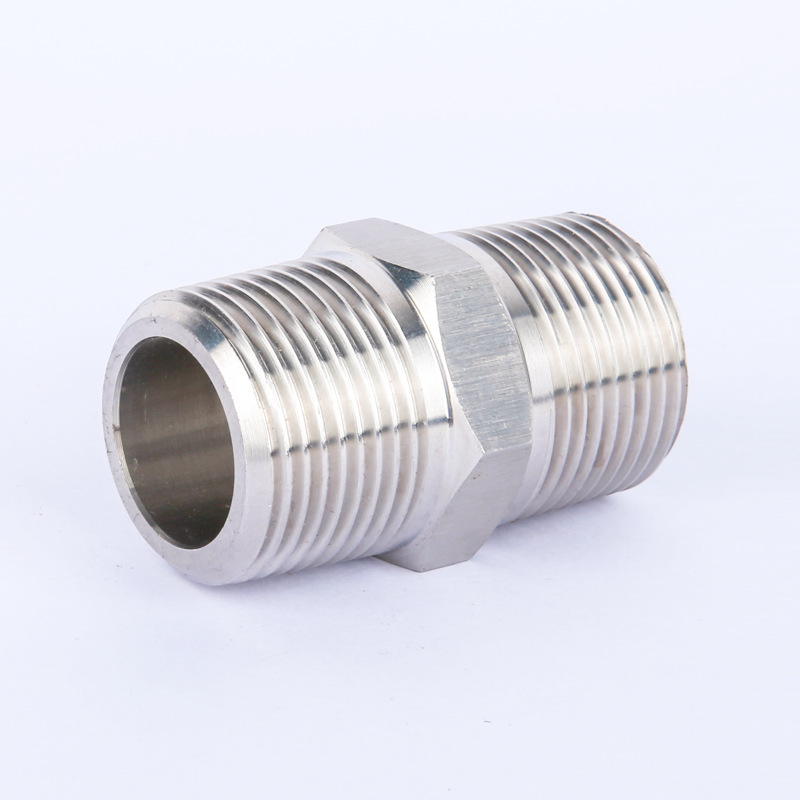 Stainless Steel Pipe Fittings 1/4"-4" NPT/BSPT Hexagon Male Threaded Nipple for Customized Support ODM