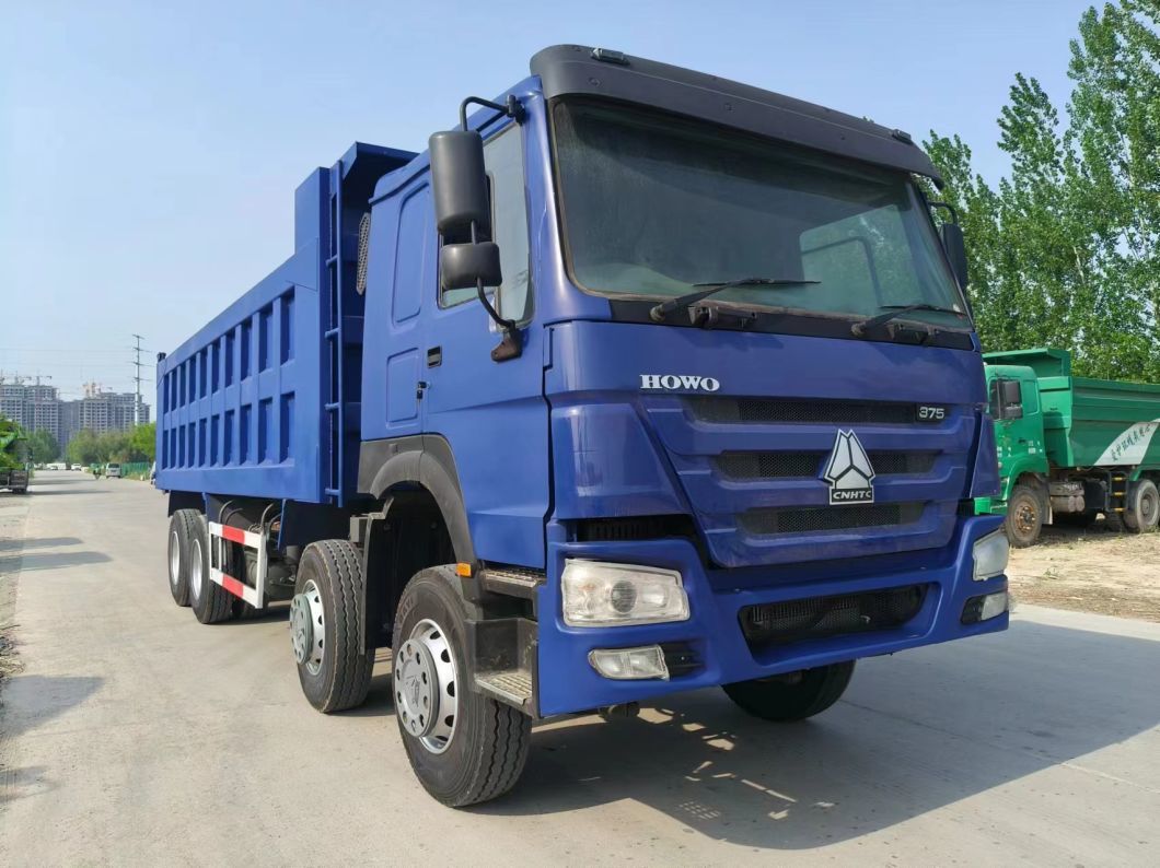 8X4 HOWO Tipper Dark Blue Euro3 Sands Transport Heavy Duty Dump Truck for Urban Construction