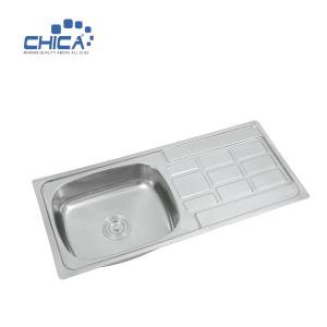 Wholesale CH9643A Single Bowl Sink With Drain Board Stainless Steel Kitchen Sink Press Kitchen Sink from china suppliers