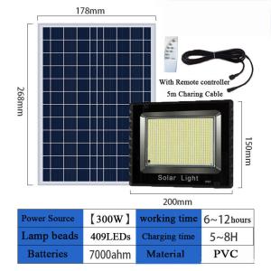 Wholesale 300W Outdoor Solar Flood Light IP67 Security Yard Street Lamp Waterproof Led from china suppliers