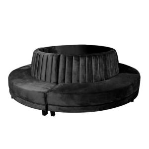Wholesale Hotel Lobby Club Lounge Sofa Black Curved Circular Velvet Fabric from china suppliers