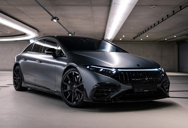 For Mercedes EQS Carbon Fiber Body Kit EQS Upgrade BS Style Carbon Fiber Front Lip Diffuser Spoiler Body Kit