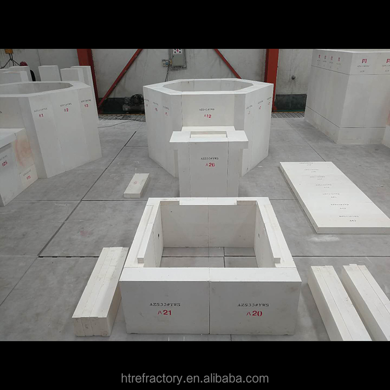 Fused Zirconium Corundum Refractory Bricks for High Refractoriness Degree 1770°-2000°