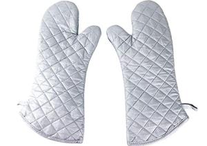 Wholesale Cotton Lining Silver Oven Mitts High Temperature Resistance Easy Clean from china suppliers