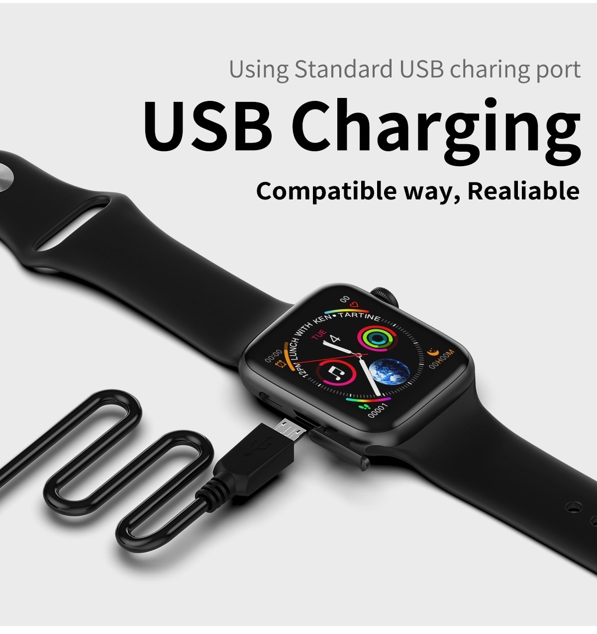 Athletic Bluetooth Calling Smartwatch Full Touch Screen Leather Band Material