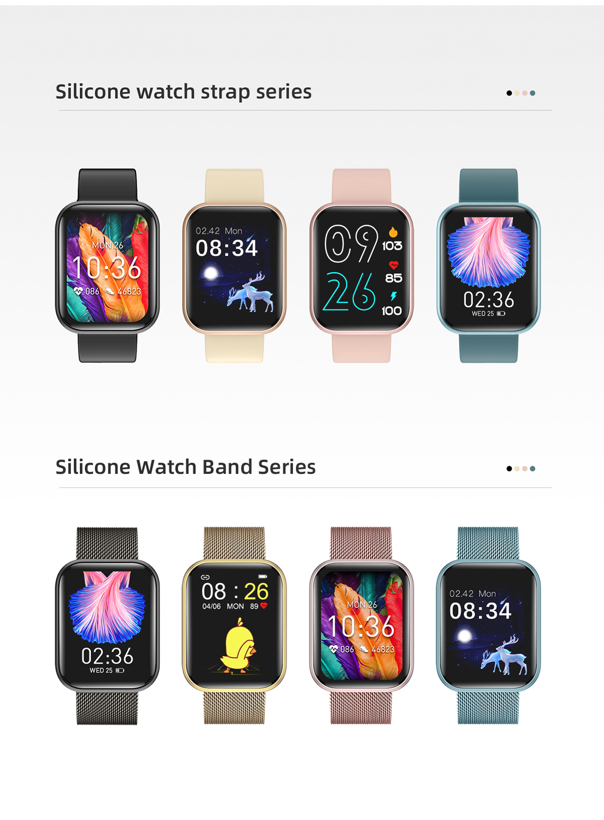 Square 1.28Inch Full Touch Smartwatch Fitness With Weather Display