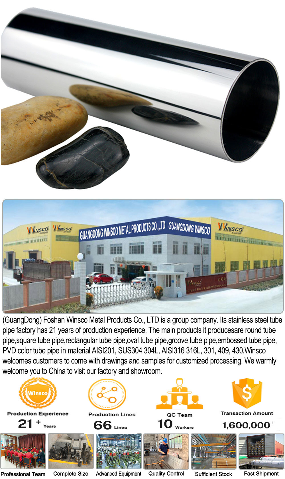 SS 201 304 316 Mirror 0.8mm-3.0mm Thickness 2'' Stainless Steel Railing Pipe 50.8mm Satin Welded Inox Round Tube