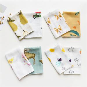 Wholesale Cute Animal Pattern Baby Muslin Handkerchief Cloth Custom Printing from china suppliers