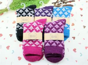 Wholesale Noble christmas design knitted OEM high quality promotional wool dress socks for women from china suppliers