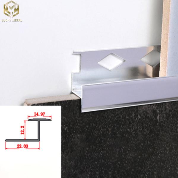 OEM Extruded Aluminum Profiles Transition Trim For Door Ceramic Wall Panel