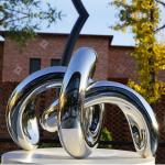 Mirror Polished Stainless Steel Architectural Carving Kont Sculpture