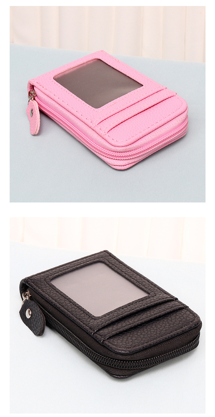 12 Slots Rfid Anti-Theft Wallet Popular Zippered Credit Card Bag for Low MOQ Mix Models