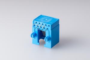Wholesale Color Blue 90 Degree Plastic RJ45 Female Jack 8P8C Single Port No Shield from china suppliers