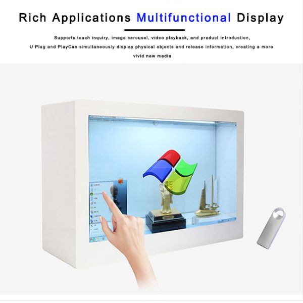 49 inch transparent screen flexible touchscreen transparent lcd monitor