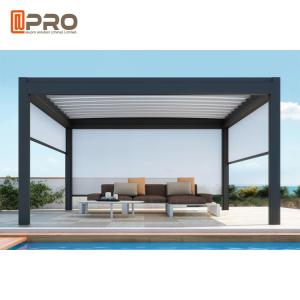 Wholesale Waterproof Automatic Aluminium Opening Louvre Roof Pergola With Side Screens from china suppliers